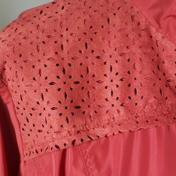 Chico's Finley red ochre jacket with suede detail NWT - Picture 4 of 9